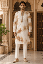 Shibori Sequin Mirror Work Kurta Pyjama Set - view 6