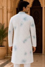 Shibori Sequin Mirror Work Kurta Pyjama Set - view 18