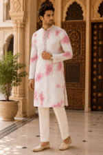 Shibori Sequin Mirror Work Kurta Pyjama Set - view 22