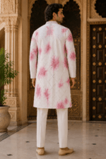 Shibori Sequin Mirror Work Kurta Pyjama Set - view 23