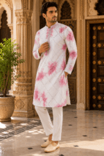 Shibori Sequin Mirror Work Kurta Pyjama Set - view 25