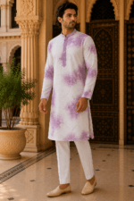 Shibori Sequin Mirror Work Kurta Pyjama Set - view 28