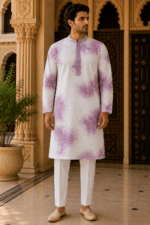 Shibori Sequin Mirror Work Kurta Pyjama Set - view 27