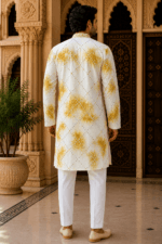 Shibori Sequin Mirror Work Kurta Pyjama Set - view 33