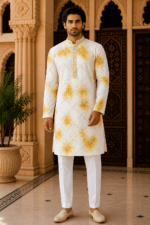 Shibori Sequin Mirror Work Kurta Pyjama Set - view 32