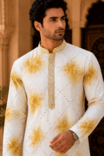 Shibori Sequin Mirror Work Kurta Pyjama Set - view 35