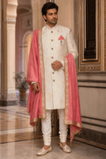 Gold Work Embroidered Sherwani - Patwa & Company