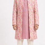 Men's Pink Floral Garden Indo-Western Sherwani Set
