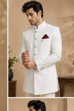 Men's White Jodhpuri Bandhgala Suit - view 2