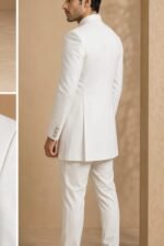 Men's White Jodhpuri Bandhgala Suit - view 3